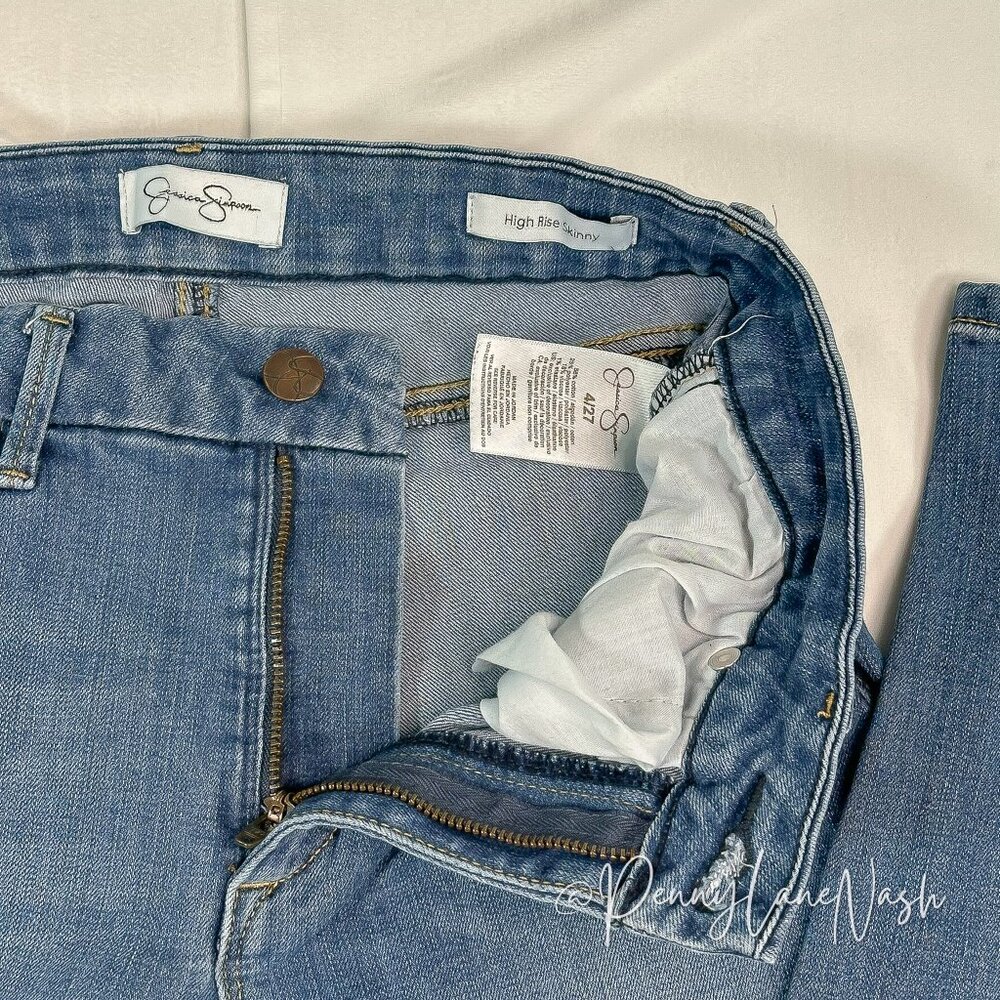 Jessica Simpson High Rise Skinny Jeans Size 4 Blue - Picture 7 of 12